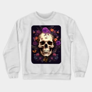 Skull with Flowers Crewneck Sweatshirt